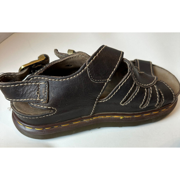'90s Y2K Vtg Doc Dr Martens Platform Fisherman Sandals Brown Size 7 England Made - Picture 9 of 11